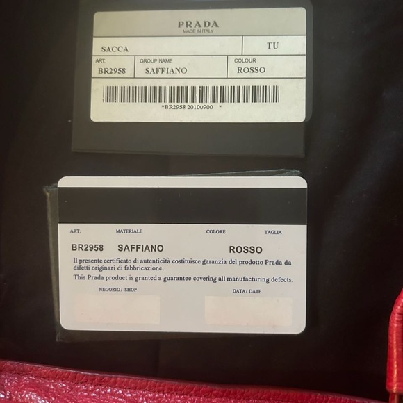 Authentic Prada Double Handled Red Pebble Leather Hand Purse - LIKE NEW - Picture 5 of 6